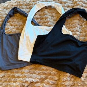 SHEIN Black, White, and Gray Crop Tops